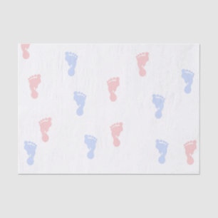 Pink & Blue Baby Footprints 10lb Tissue Paper