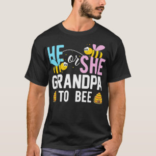 Pink Blue Baby Shower Gender Reveal Party Grandpa  T-Shirt