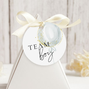 Pink & Blue Balloon Gender Reveal Team Boy Favour Tags