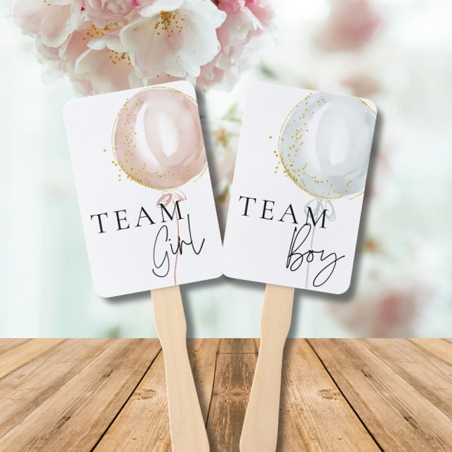 Pink & Blue Balloon Gender Reveal voting paddles Hand Fan (Creator Uploaded)