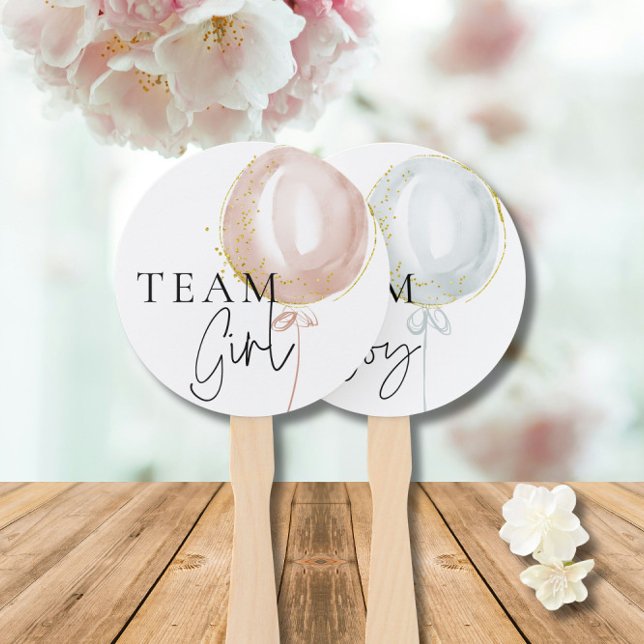 Pink & Blue Balloon Gender Reveal voting paddles Hand Fan (Creator Uploaded)