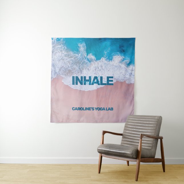 Pink Blue Beach Bermuda Tapestry (In Situ)