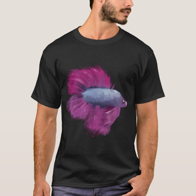 Pink blue betta fish T-Shirt (Front)
