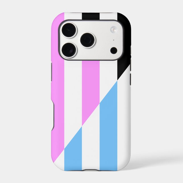 Pink, Blue, Black and White Stripes (Back)