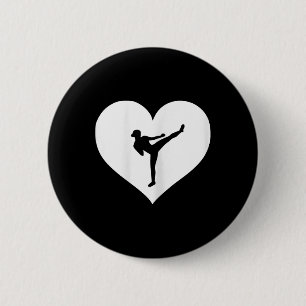 Pink Blue Black Karate Love Sweater Or Tee Women T 6 Cm Round Badge