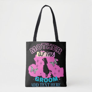 Pink Blue & Black Mother Of The Groom Tote Bag