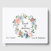 Pink Blue Boho Greenery Wreath Wedding