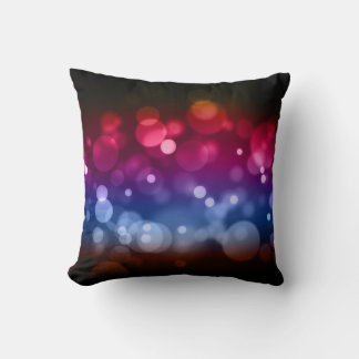 Pink, Blue & Brown Bokeh Circles Design Cushion