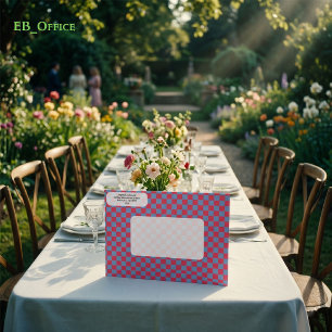 Pink & Blue Chequered Return Address Envelope