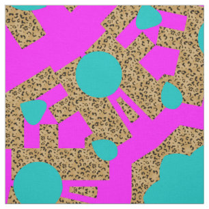 Pink Blue Circle Leopard Animal Print Pattern Fabric