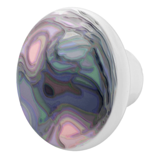 Pink & Blue Cloud Ceramic Knob (Right)