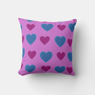 Pink Blue Cosy Modern Romantic Chic Stylish Heart  Cushion