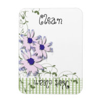 Pink Blue Daisy Flowers Green Gingham Dishwasher
