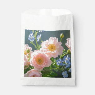 Pink Blue delicate flowers  Favour Bags