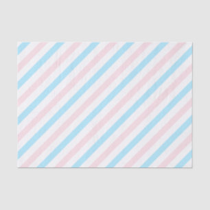 Pink Blue Diagonal Stripes Gender Reveal Tissue Paper