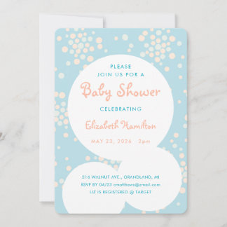 Pink & Blue Dots Bubbles Baby Shower Invitation