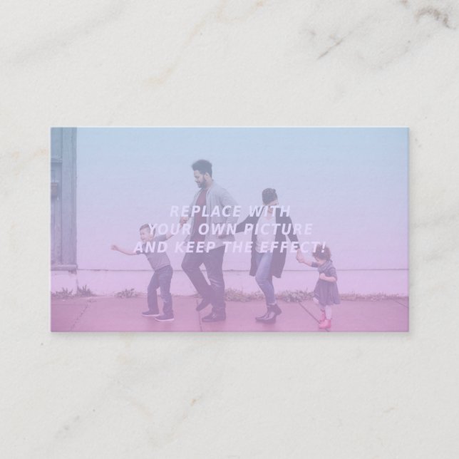 Pink & Blue Faded Gradient Effect Customisable Business Card (Front)