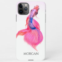 Pink & Blue Fish or Your Photo, DIY Black Name