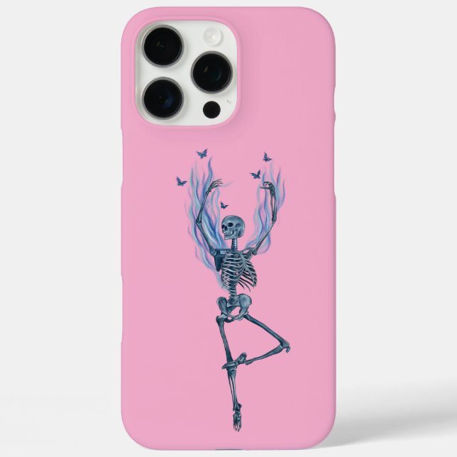 Pink Blue Flames Ballerina Dancing Skeleton Design Case-Mate iPhone Case (Back)