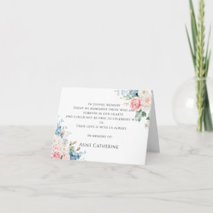 Pink & Blue Floral Elegant Wedding Memory Card