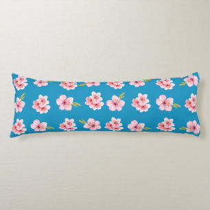 Pink & Blue Floral Print Body Pillow