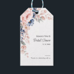 Pink Blue Floral Script Bridal Shower Gift Tags<br><div class="desc">Announce your upcoming bridal shower with our Modern Pastel Pink Indigo Blue Watercolor Floral gift tags. Featuring beautiful botanical watercolor bloom. Simply personalise with your shower details by clicking the customise it button to further re-arrange and format the style and placement of the text. TIP: Add our complimentary or matching...</div>