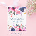 Pink Blue Floral Wedding Details Planner<br><div class="desc">A pretty pink and blue floral design is featured on this wedding details date planner. This is a keeper even after your ceremony. It will be a sweet reminder of your special day and all of the events and planning it took to make it special!</div>