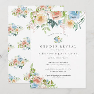 Pink & Blue Florals   Gender Reveal Baby Shower
