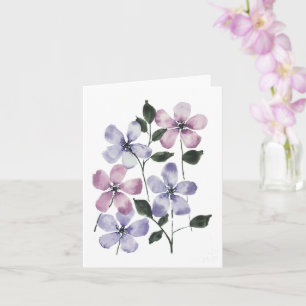 Pink & Blue Flowers Card