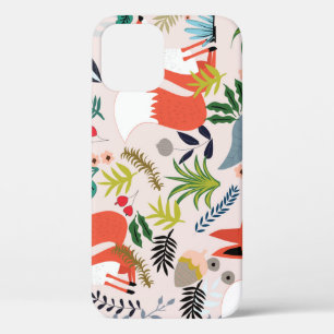 Pink, blue flowers: fox garden. iPhone 12 case