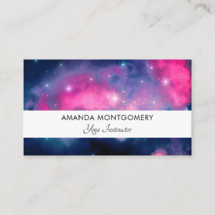 Pink & Blue Galaxy & Stars Abstract Business Card