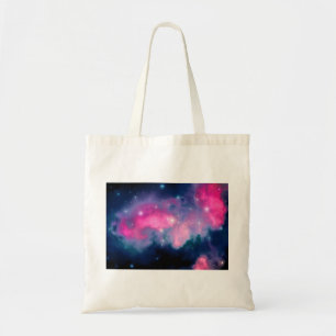 Pink & Blue Galaxy & Stars Abstract Tote Bag