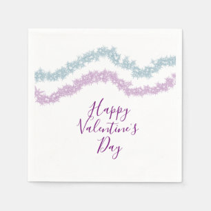 pink blue glitter sparkle happy Valentine's day n Napkin
