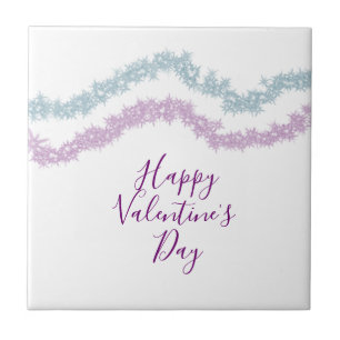  pink blue glitter sparkle happy Valentine's day n Tile
