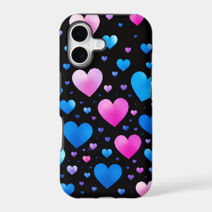 Pink & Blue Glowing Hearts