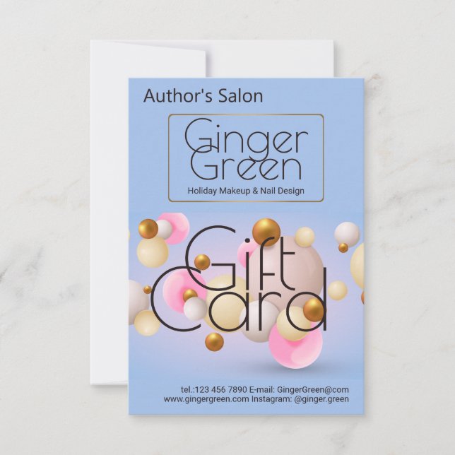 Pink Blue Gold Balloons (Front)