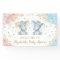 Pink Blue Gold Floral Elephant Twins Baby Shower