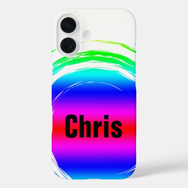 Pink Blue Green Circle Name Template Case-Mate iPhone Case (Back)