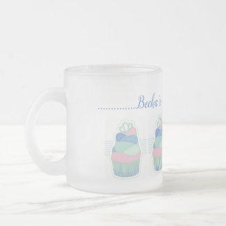 Pink blue green cute frosted cupcake glass coffee mug