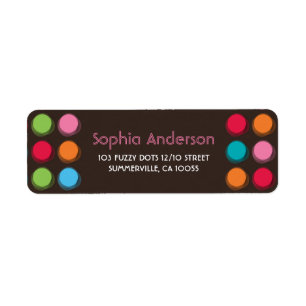 Pink Blue Green Fuzzy Colour Dots Address Labels