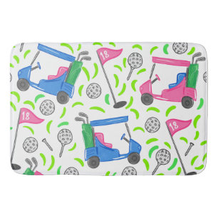 Pink Blue Green Golf Bath Mat