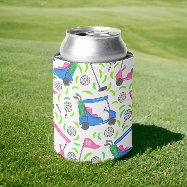 Pink Blue Green Golf Can Cooler (Creator Uploaded)