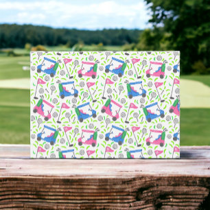 Pink Blue Green Golf Preppy Card