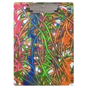 Pink, Blue, Green, Orange, Marble Artwork Clipboard