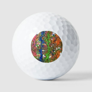 Pink, Blue, Green, Orange, Marble Artwork Golf Balls