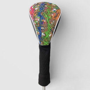 Pink, Blue, Green, Orange, Marble Artwork Golf Head Cover