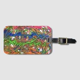 Pink, Blue, Green, Orange, Marble Artwork Luggage Tag