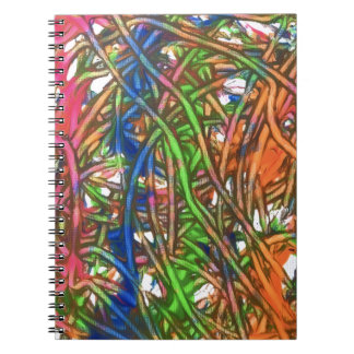 Pink, Blue, Green, Orange, Marble Artwork Notebook