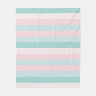 Pink Blue Green Striped Template Modern Elegant Fleece Blanket