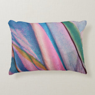 Pink blue green textile decorative cushion